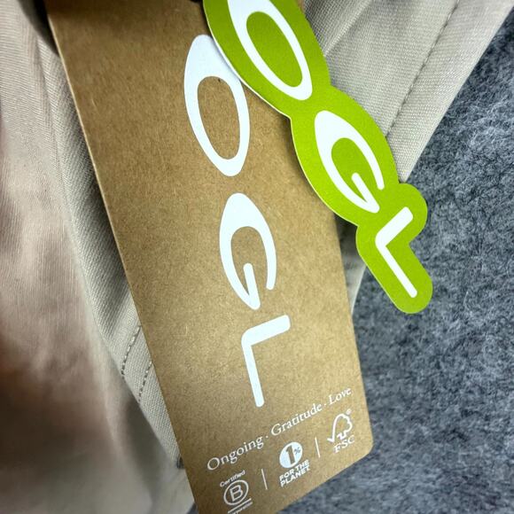 OGL Move Top Womens Large Beige Icy Ponte Flap Collar Surplice Drawstring Tie - Picture 5 of 6